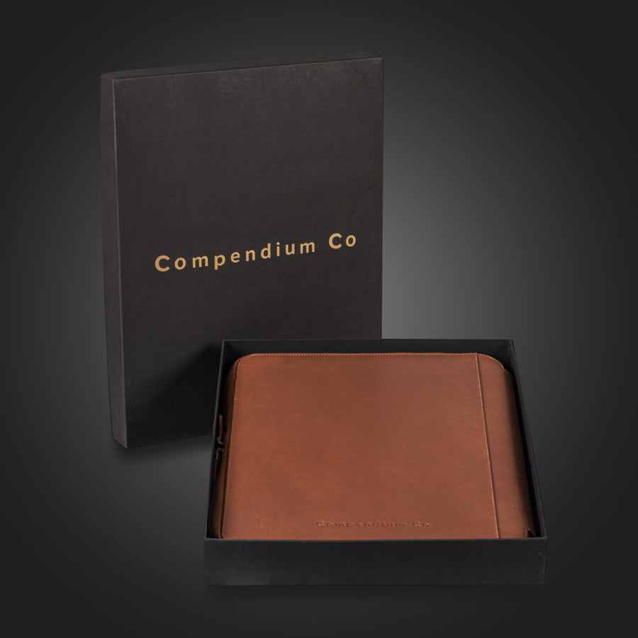 Compendium Co. dark brown compendium in luxury black packaging